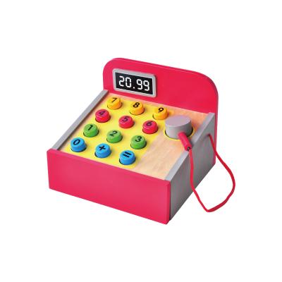 China MDF Top Selling Wooden Children Pretend Educational Wooden Play Set Cash Register Toy for sale