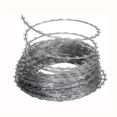 China Protection Low Price Concetina Razor Barbed Wire Big Glvanized Tip Razor Wire for sale