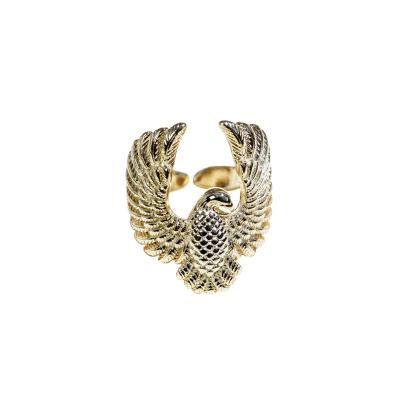 China Vintage AOSHAN factory Popular retro hip-hop eagle-shaped gold-plated bird gold-plated 14k copper fashion jewelry ringsfor men for sale