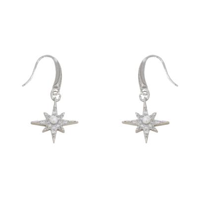 China CLASSIC AOSHAN factory Luxury and exquisite fashion 925 sterling silver ear hook star pearl zircon earrings female for sale