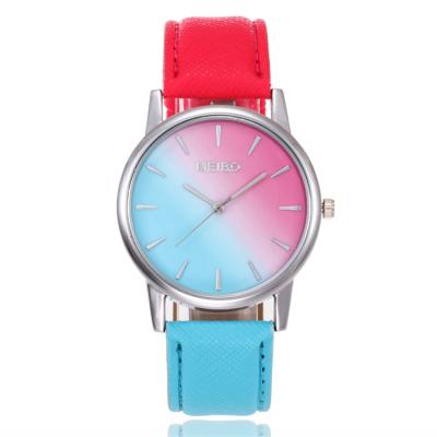 China Non-specific fashion ladies watch leather strap two color front plate wristwatch quartz watch for sale