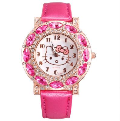 China Non-Specific Cartoon Children Watch Cute Leather Fashion Kids Quartz Watch Girl for sale