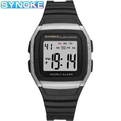 China Multi Functional Electronic Waterproof Square Brand Men's Watches Alarm SYNOKE 9023 Mens Watches Luxury Sports Band for sale