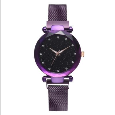 China Non-Specific Morden Women Wristwatches With Magnet Watch Stainless Steel Mesh Strap And Starry Sky Dial Watches For Men And Women for sale