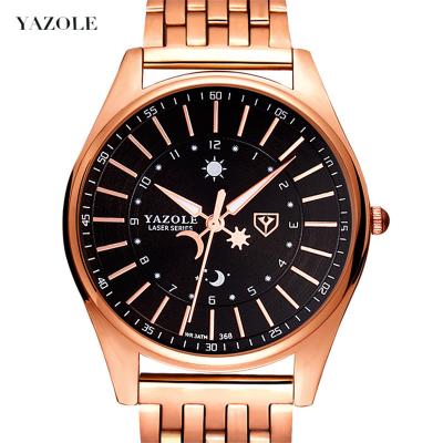 China YAZOLE Luminous 368 Men Fashion Business Waterproof Luminous Stainless Steel Band Quartz Wristwatch Top Luxury Brand Male Wrist Watch for sale