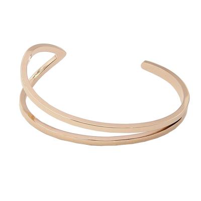 China Fashionable High Polishing Rose Gold Stainless Steel Couple Bracelet Bangle Women for sale