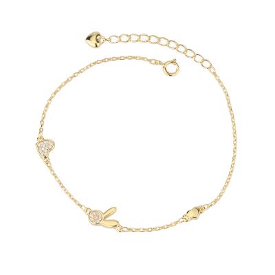 China FASHIONABLE Cute Rabbit Charm Bracelet Adjustable Female Bangle Jewelry for sale