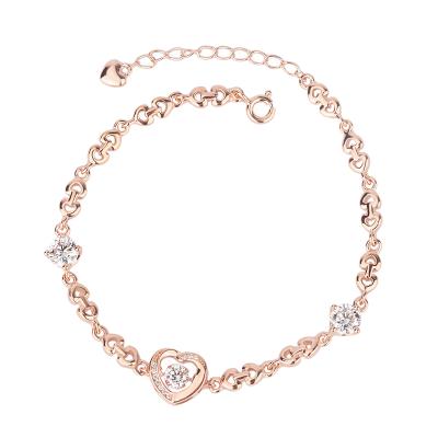 China FASHIONABLE 18K Gold Bracelet Rose Gold Bracelet Heart Pendant Female Bracelet for sale