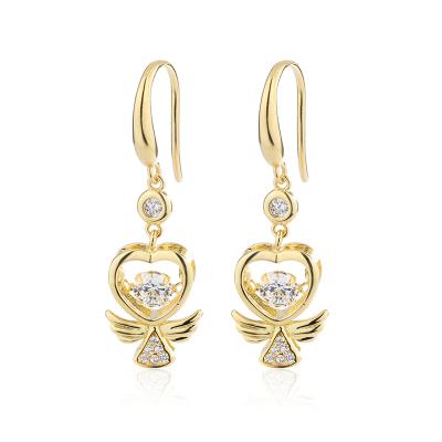 China Skillful Guardian Angel Heart Pendant Earrings Female 18k Gold Earrings FASHIONABLE for sale