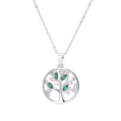 China Romantic S925 Sterling Silver Tree of Life Zircon DIY Jewelry Pendant Accessories for sale