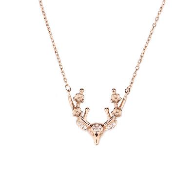 China 2020 New Fashion Exquisite 18k Gold Necklace TRENDY Antler Pendant Necklace Women for sale