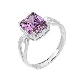 China Vintage S925 Ring Temperament Silver Color Female Gemstone Border Jewelry for sale