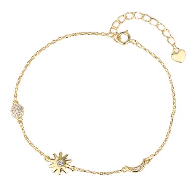 China TRENDY 925 Sterling Silver Sun Moon Star Fashion Women's Bracelet for sale