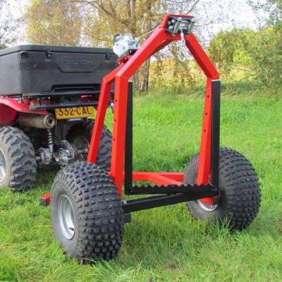 China Includes Electric ATV Winch To Pull Logs Out Of Wood Atv Log Winch Arch Carrier 3 Ton Farm Tractor Atv Tilting Trailer Agriculture Farm Trailer à venda