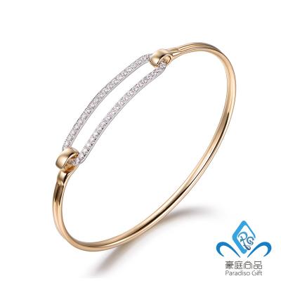 China Fashion Jewelry TRENDY Daily Design 14K/18K Real Gold Diamond Bangle for sale