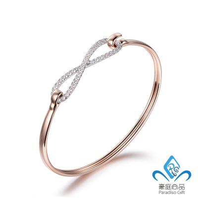 China Fashion Jewelry TRENDY Daily Design 14K/18K Real Gold Diamond Bangle for sale