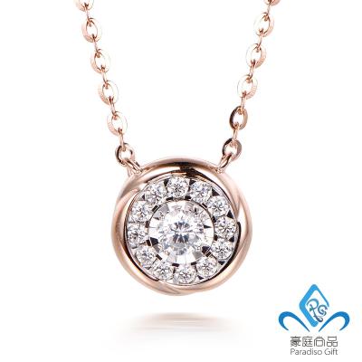 China New Design CLASSIC Minimalist Round Shaped Jewelry Designs 14K/18K Real Gold Diamond Necklace High Quality for sale