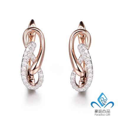 China TRENDY Fashion Jewelry Design 14K/18K Everyday Gold Diamond Earrings Real for sale