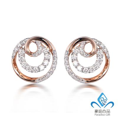 China Casual Fashion Jewelry Design 14K / 18K Real Gold Diamond Earrings for sale