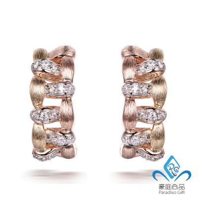 China FASHIONABLE High Quality Custom Made Personalized Jewelry Designs 14K/18K Real Gold Diamond Earring For Woman for sale