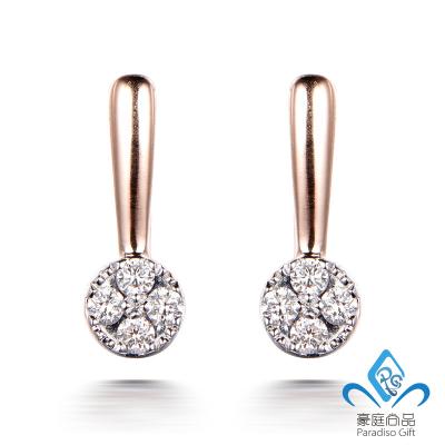 China Casual Fashion Jewelry Design 14K / 18K Real Gold Diamond Earrings for sale