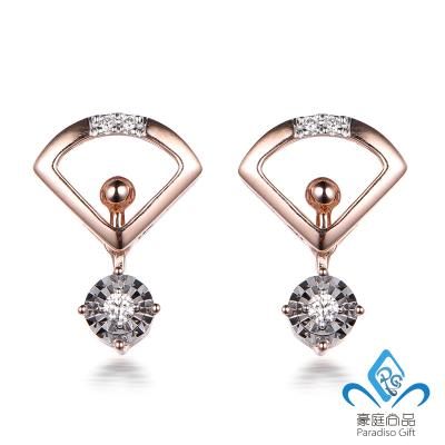 China Brands Designer Fashion Minimalist 14K/18K Trendy Popular Trendy Gold Diamond Earring for sale