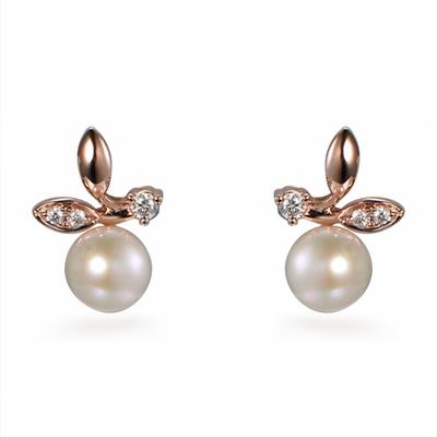 China TRENDY Fashion Daily Jewelry Designs High Quality 1K Real Gold Moissanite Pearl Earring for sale