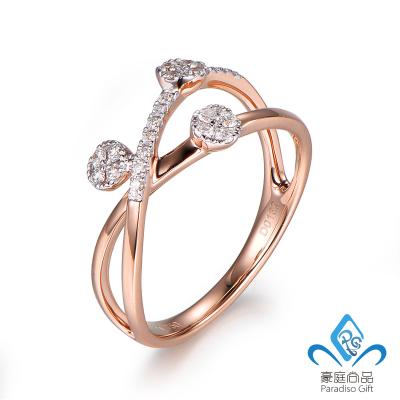 China Fashion Tasty Fine Jewelry Designs 14K/18K Real Gold Diamond Ring For Women High Quality for sale