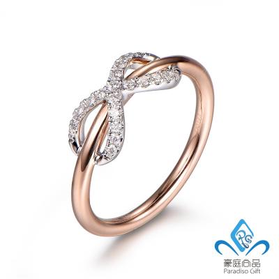 China High Quality Fashion Infinity Jewelry Design 14K/18K Real Gold Natural Diamond Ring for sale