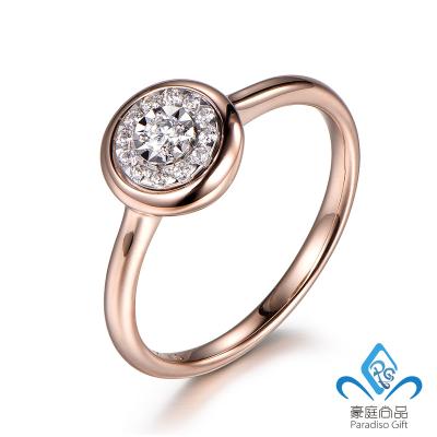 China CLASSIC Minimalist Round Shaped Illusion Group Jewelry 14K / 18K Real Gold Diamond Rings for sale