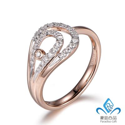 China Fashion Casual/Sports High Quality Casual Jewelry Design 14K/18K Real Gold Diamond Ring for sale