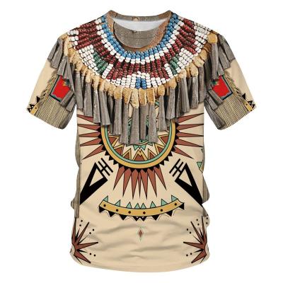 China New Mens Plus Size 3D Round Neck Short Sleeve Indian T Shirt for sale