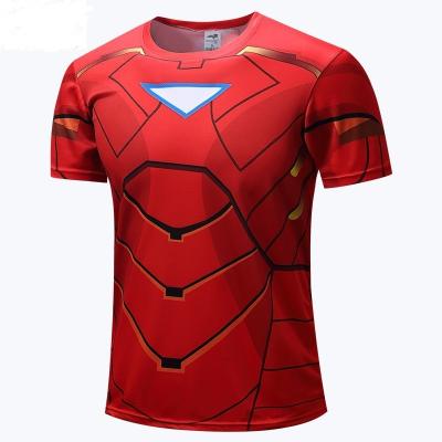 China Men's Plus Size Superhero Print Sublimation Compression Short Sleeve Causal T-Shirt for sale