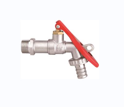 China Good Quality Modern Brass Hose Faucet Front Lockable CP Male Bibcock Nickel Plated for sale