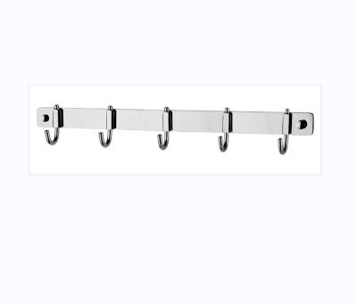 China Sale Wholesale High Quality Modern Wall Mounted Clothes Hook Coat Hanger Hat Rack Well 304 Stainless Steel 6 for sale