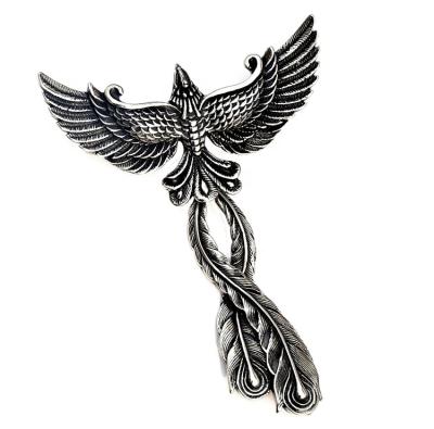 China Vintage factory direct sales punk stainless steel chain silver phoenix alloy pendant necklace for sale