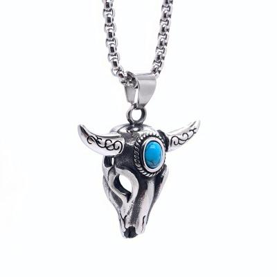 China FASHIONABLE Pendent Necklace Cattle Bull Cow Stainless Steel Necklace Key Jewelry for sale