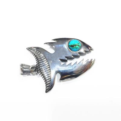 China Cross Hot Sale Blue Eye Stainless Steel Shark Pendants High Polish Charm for sale