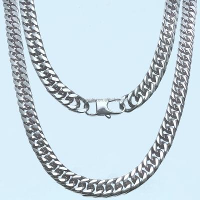 China Punk Factory Customized 6mm 10mm 12mm 14mm 16mm Fashion Chunky Stainless Steel Cuban Chain Necklace For Men for sale