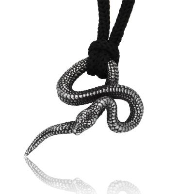 China Wholesale Fresh Hops Vintage Mens Memory Stainless Steel Snake Animal Silver Snake Pendants For Men for sale