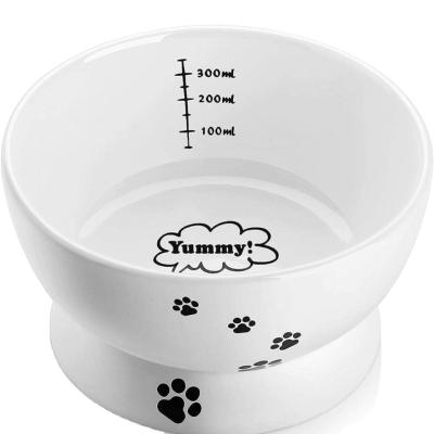 China 2022 Hot Selling Sustainable Amazon Pet Bowl Pet Feeder Raised Cat Food Bowl Elevated Dish Ceramic Pet Bowls For Cats Or Small Dogs for sale