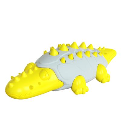 China 2022Amazon Sale Lovely Crocodile Shape Dog Toothbrush Pet Tool Chew Toys Dog Food Outdoor Interactive Toy Viable Hot Molar Ball Leakage for sale