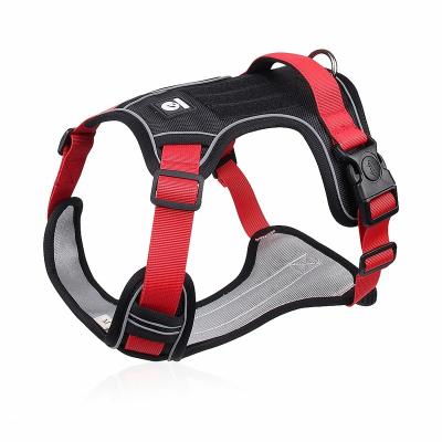 China 2022 Hot Sales Amazon Thoughtful No Pull Outdoor Pet Tactical Adjustable Pet Oxford Dog Harness With Easy Control Handle for sale