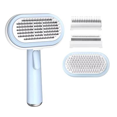 China 2022Amazon Hot Sales Viable Pet Knotted Hair Removal Massage Comb Self Cleaning Detachable 5In1 Dog Grooming Kit Pet Hair Brush Remover for sale