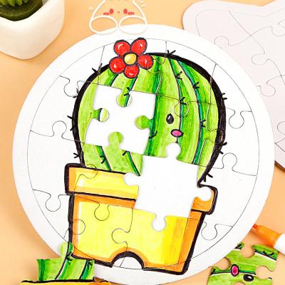 China DIY TOY Kids Drawing Color Puzzle Paper Cardboard 3d Puzzle for sale