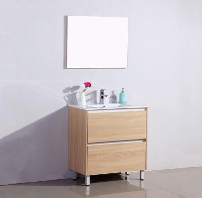 China Floor standing modern bathroom cabinet with two drawers for sale