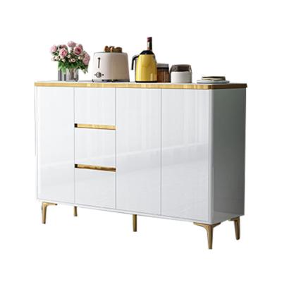 China Living Room (Waist) Light Tableware Buffet Cabinet Luxury Ultra Thin Narrow Dining Room Adjustable Lockers White Simple Wood Cabinet for sale