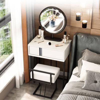 China Modern simple light luxury dressing table solid wood dressing table storage cabinet (the other) adjustable bedroom dressing table mini for sale