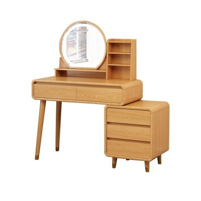 China Leg(Height)Adjustable Nordic Wooden Color Log Dressers 6 Drawers Solid Wood Bedroom Furniture Mirrored Vanity Foldable Dresser for sale