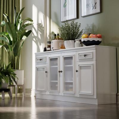 China Convertible Modern Wooden Console Table Cabinet Storage Cabinet Dining Room Buffet White Luxury White Kitchen Furniture for sale